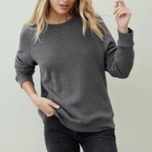 JENNI KAYNE Saturday Sweatshirt Charcoal Gray Long Sleeve Crewneck